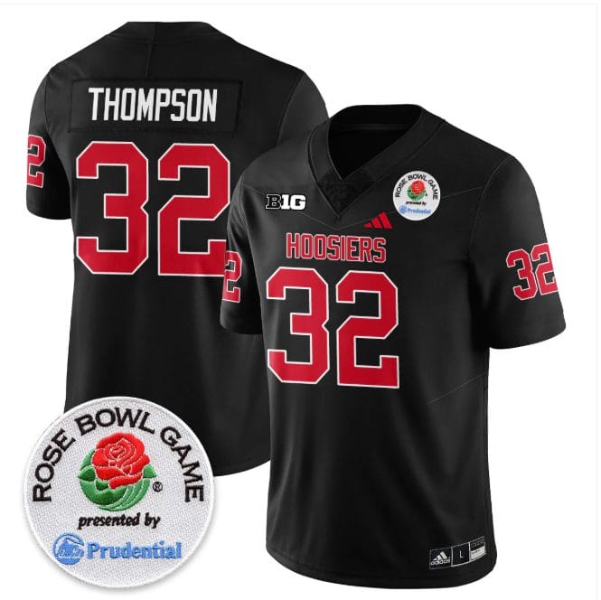Alternative view of Anthony Thompson Jersey #32 Indiana Hoosiers Vapor Rose Bowl Patch Stitched
