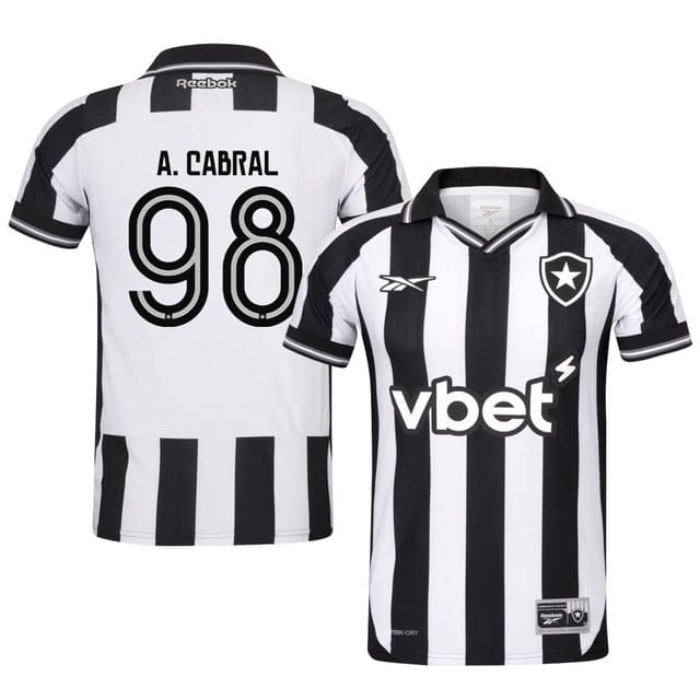 Arthur Cabral #98 Botafogo 2025-26 Home Jersey – Black White
