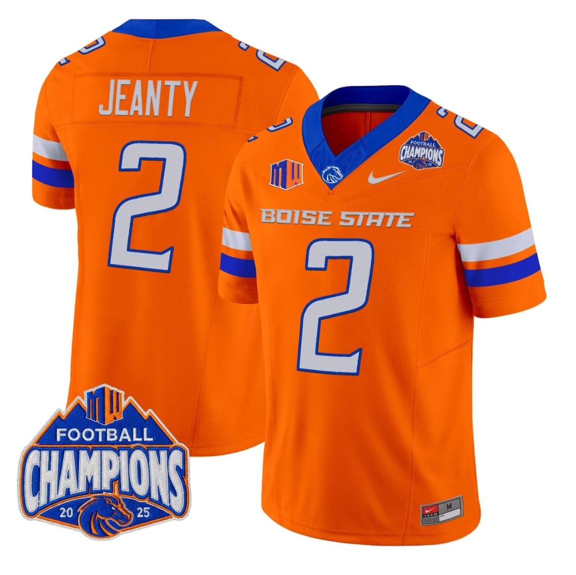 Ashton Jeanty Jersey #2 Boise State Broncos 2025 Mountain West Champions - Image 3