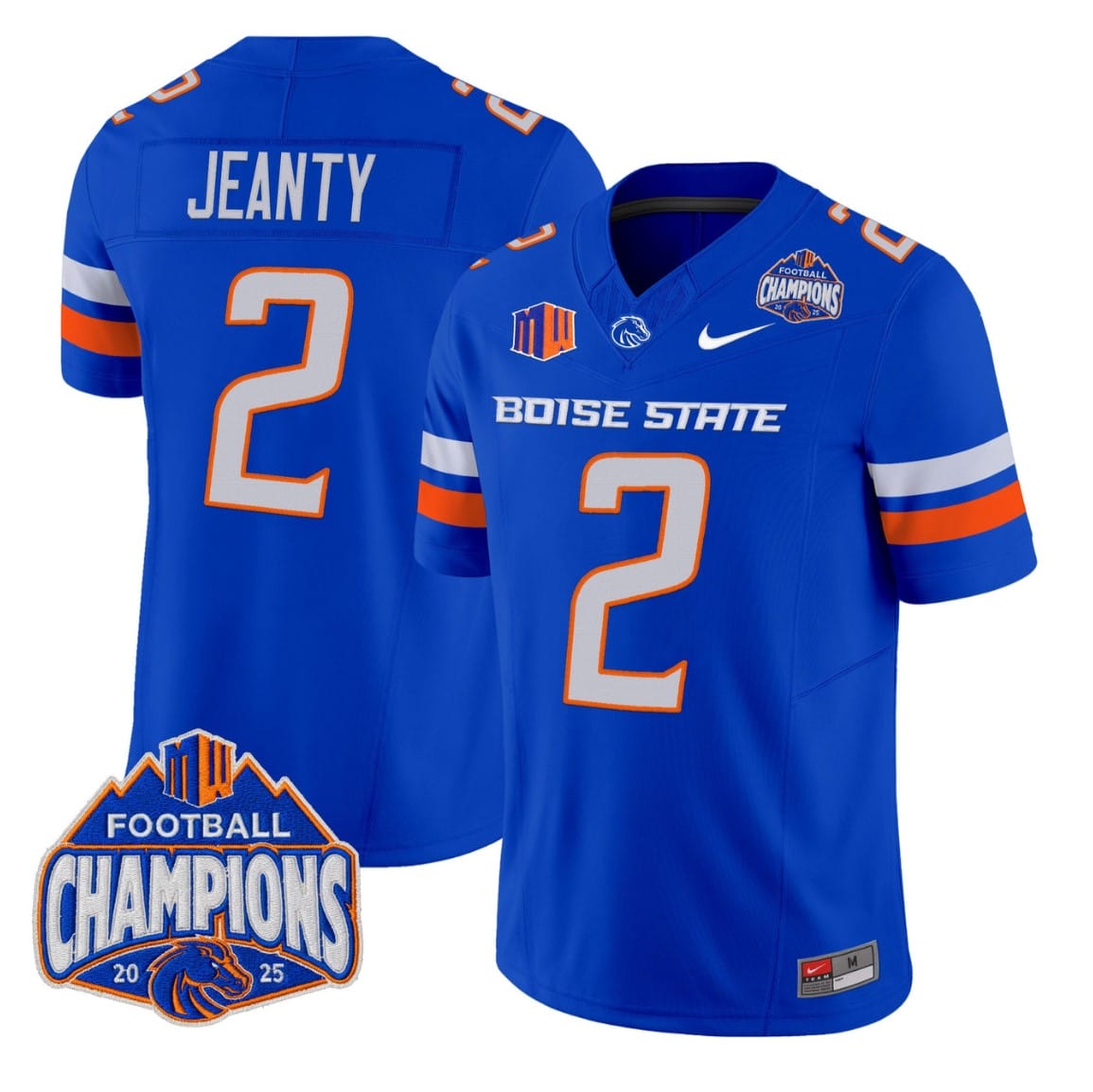 Ashton Jeanty Jersey #2 Boise State Broncos 2025 Mountain West Champions - Image 4