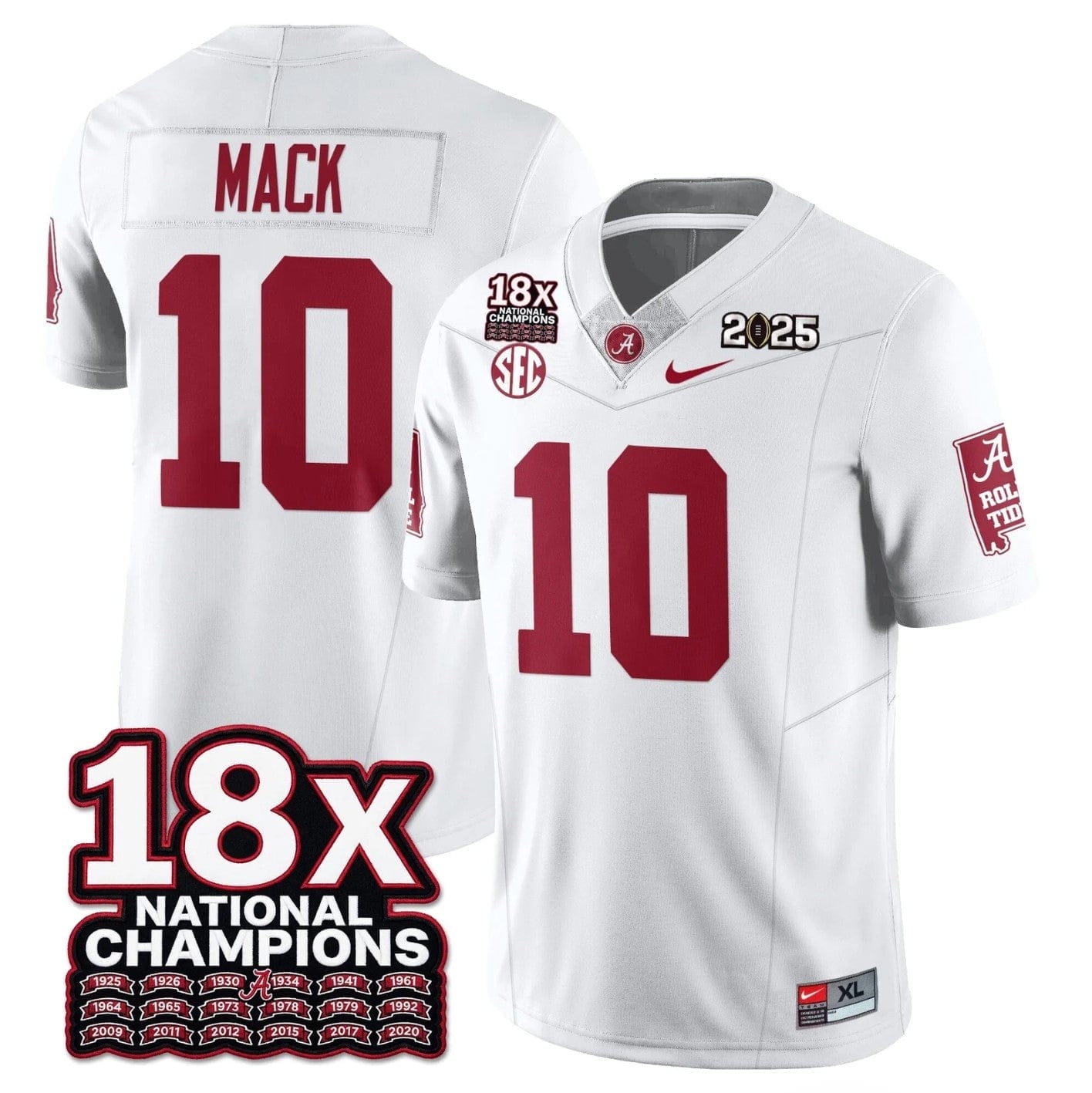 Austin Mack Jersey #10 Alabama Crimson 18x-Time National Champions Stitched - Image 5