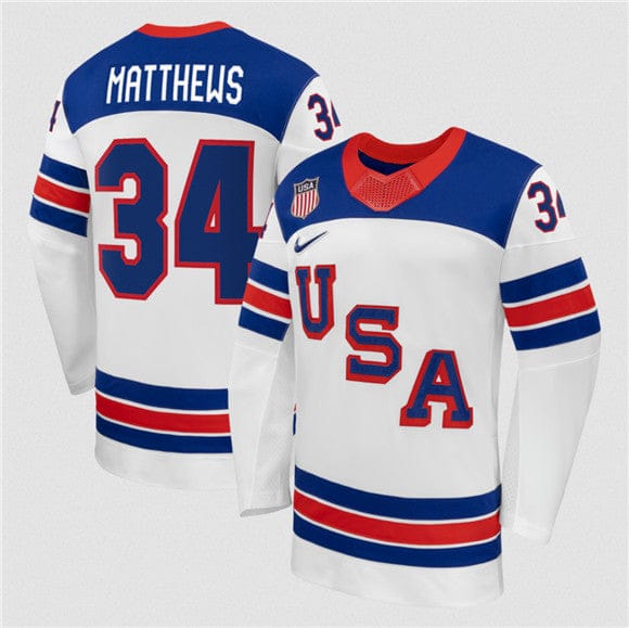 Alternative view of Auston Matthews Jersey #34 USA Premium 2026 All Stitched