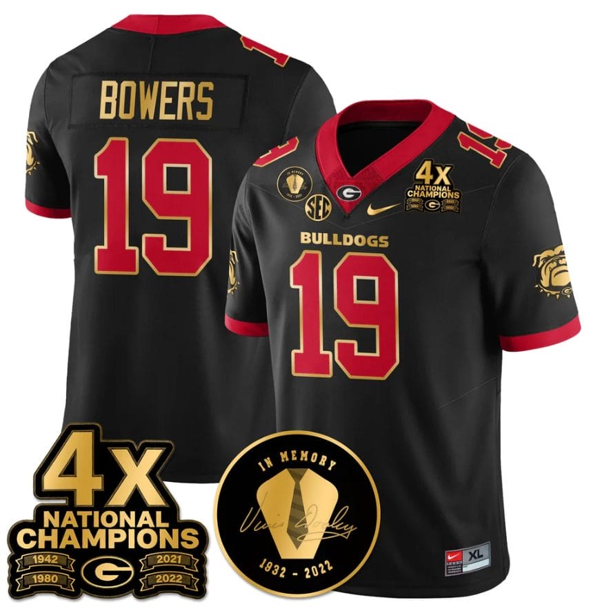 Brock Bowers Jersey #19 Georgia Bulldogs 4x-Time National Champions Stitched - Image 3