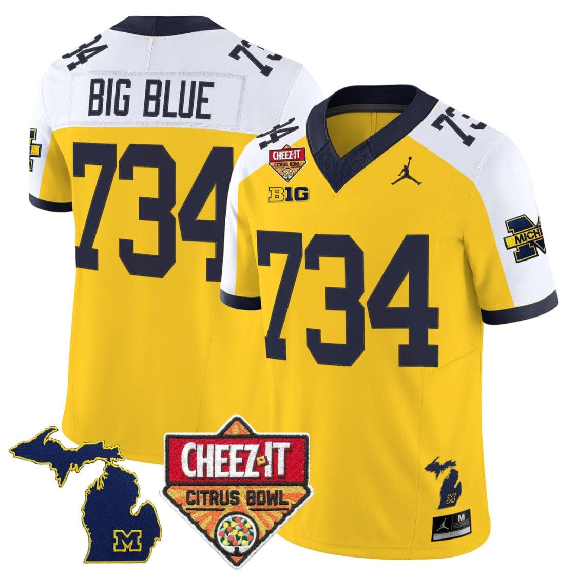 Big Blue Jersey #734 Michigan Wolverines 2025 Cheez-It Citrus Bowl