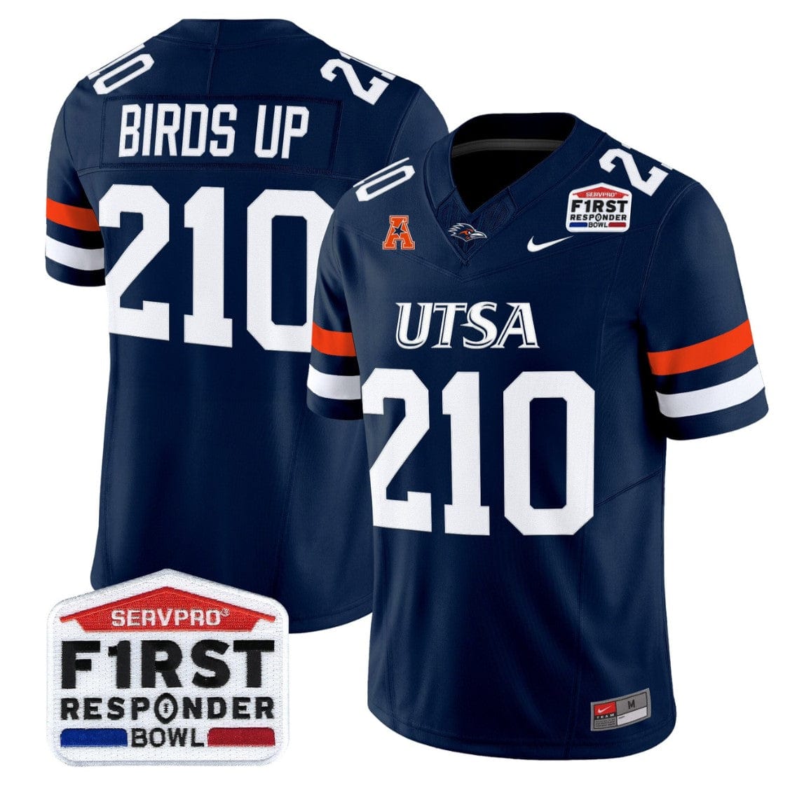 Alternative view of Birds Up Jersey #210 UTSA Roadrunners 2025 First Responder Bowl Stitched