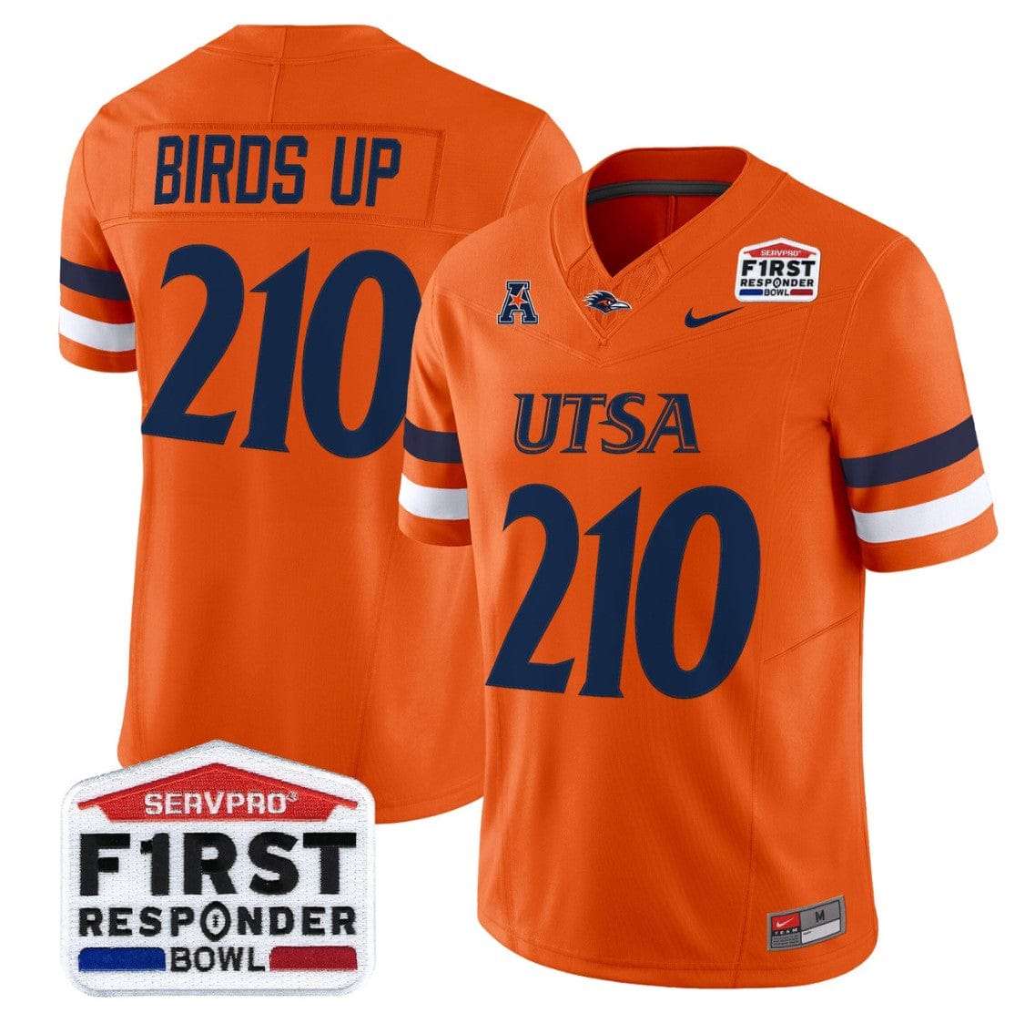 Birds Up Jersey #210 UTSA Roadrunners 2025 First Responder Bowl Stitched - Image 3