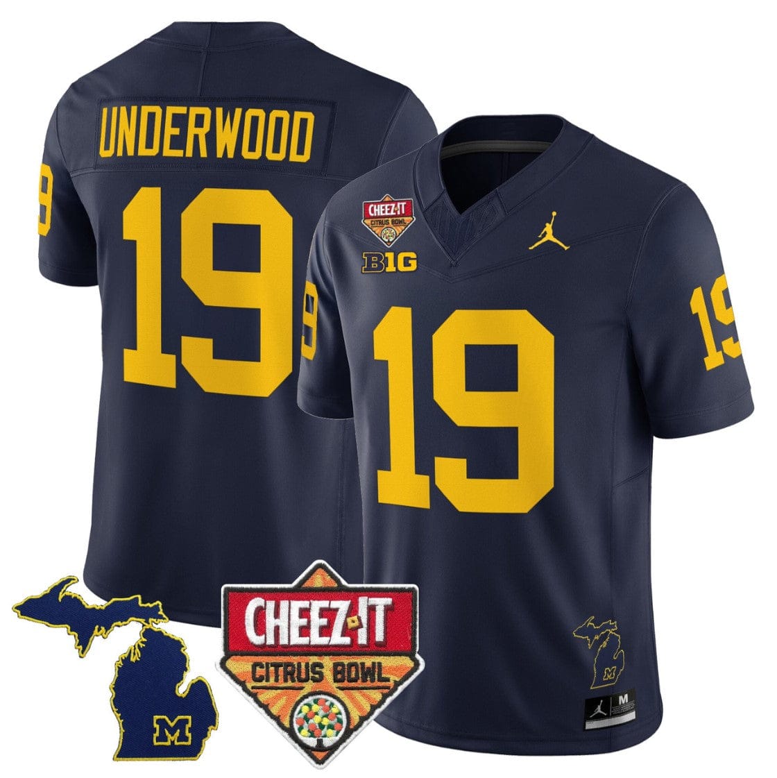 Bryce Underwood Jersey #19 Michigan Wolverines 2025 Cheez-It Citrus Bowl - Image 4