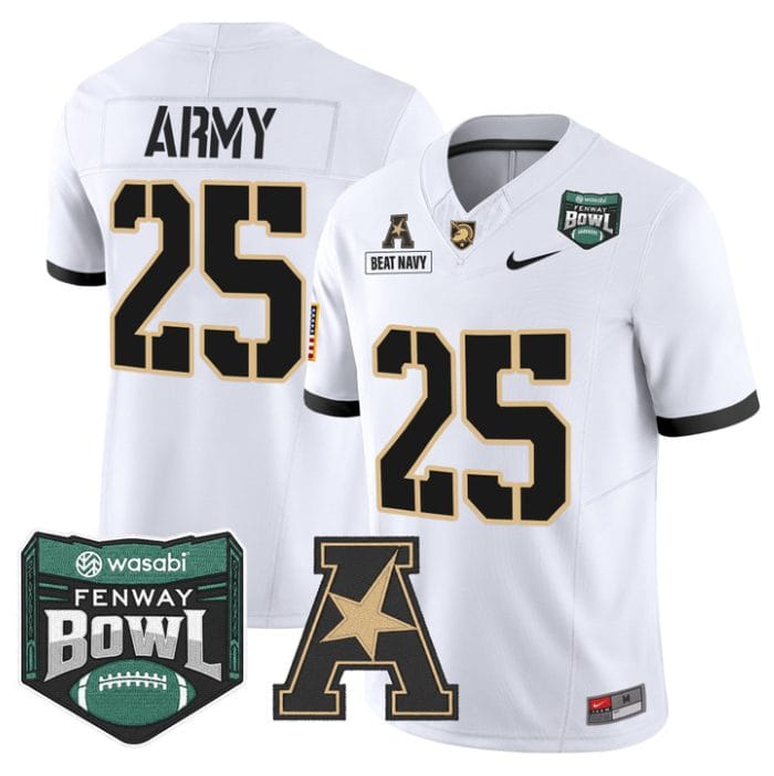 Beat Navy Jersey #25 Army Black Knights 2025 Fenway Bowl Patch Stitched - Image 5