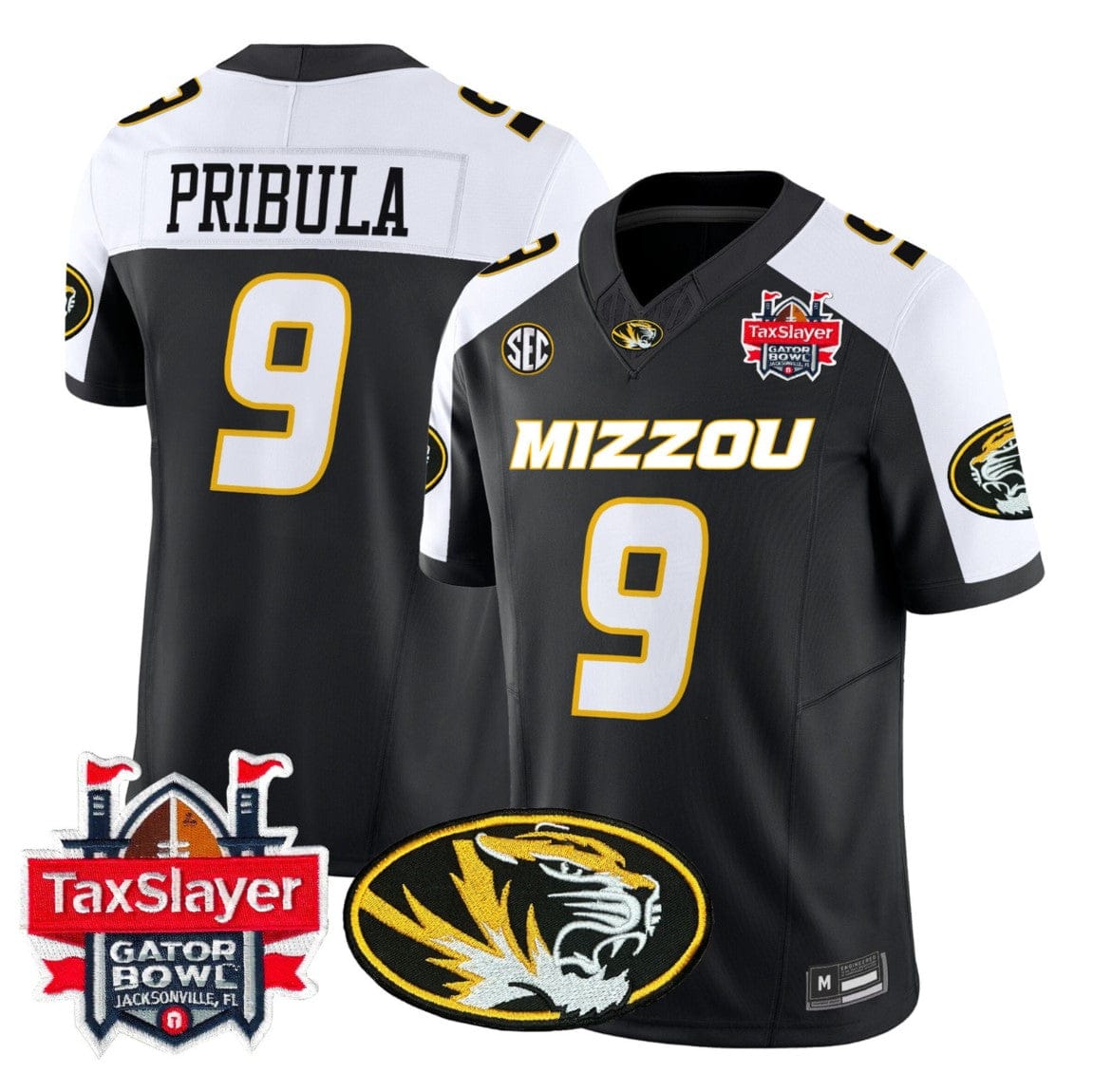 Beau Pribula Jersey #9 Missouri Tigers 2025 Gator Bowl Vapor Stitched