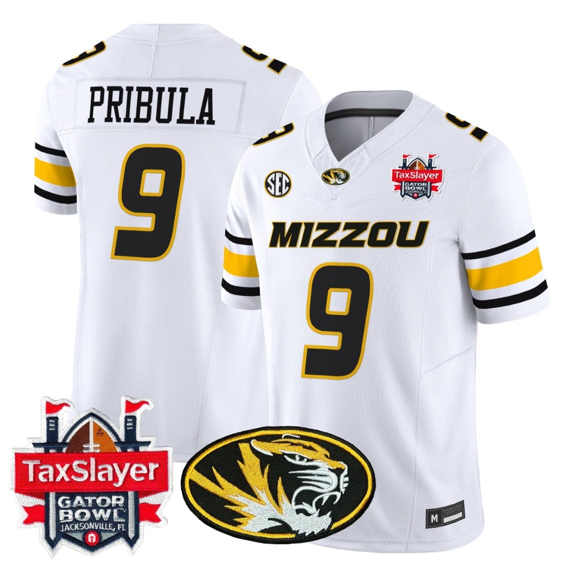 Beau Pribula Jersey #9 Missouri Tigers 2025 Gator Bowl Vapor Stitched - Image 5