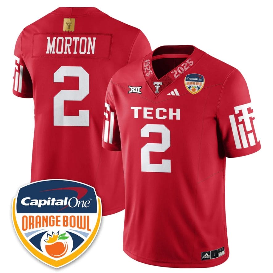 Alternative view of Behren Morton Jersey #2 Texas Tech Red Raiders Orange Bowl Stitched