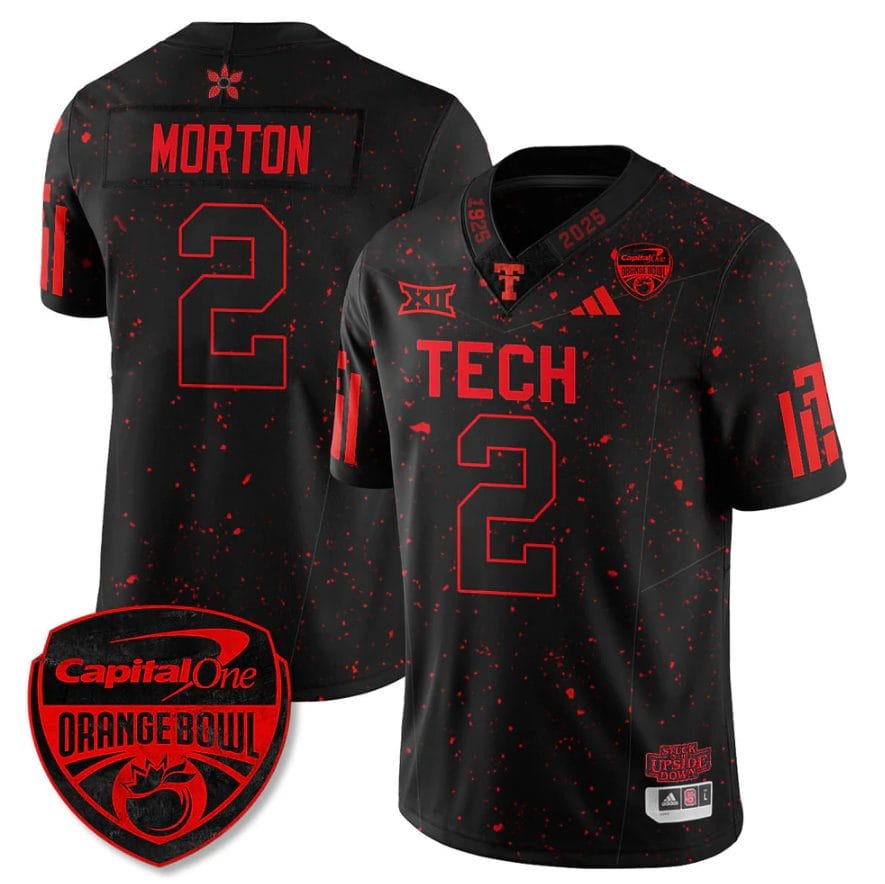 Behren Morton Jersey #2 Texas Tech Red Raiders Stranger Things Orange Bowl Stitched