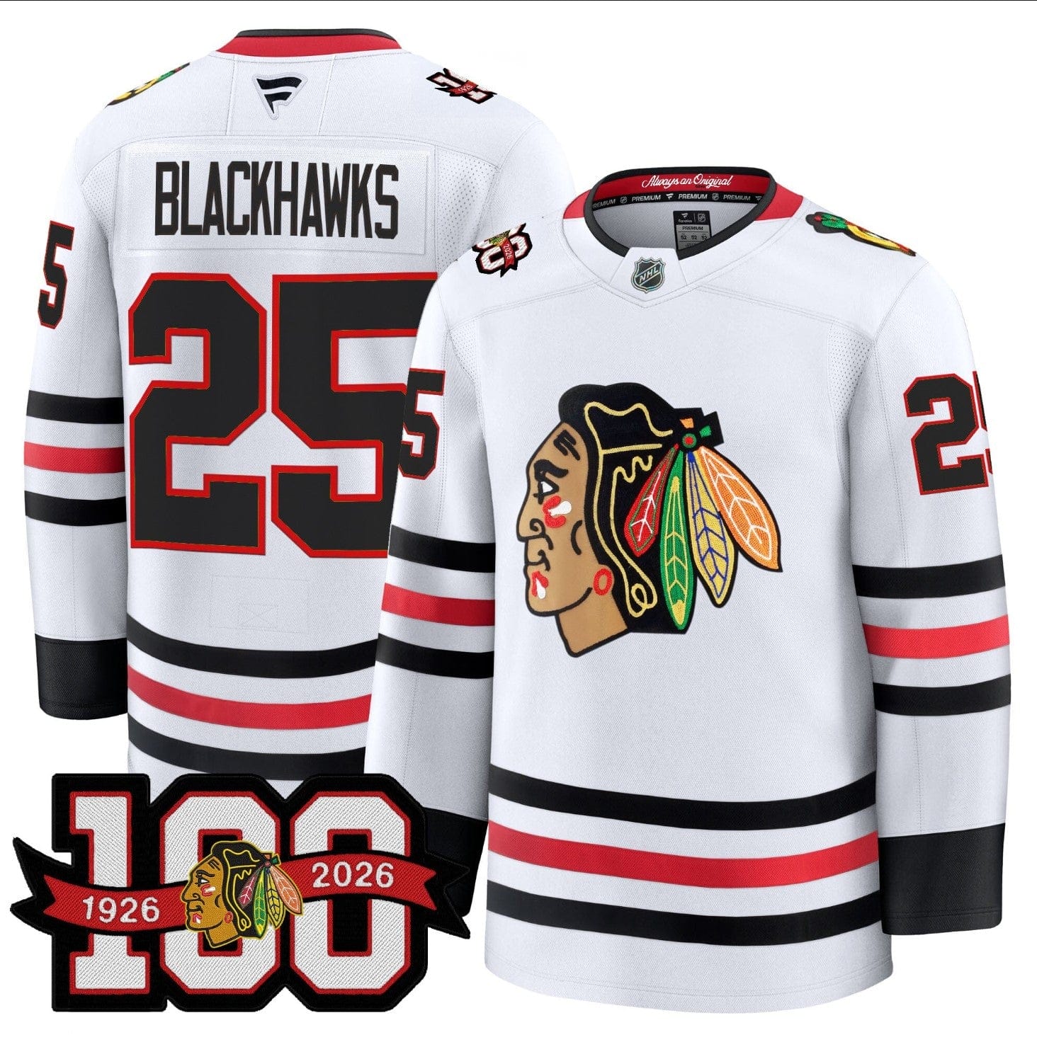 Blackhawks Jersey #25 Chicago Blackhawks 2025-26 Premium 100th Stitched - Image 3