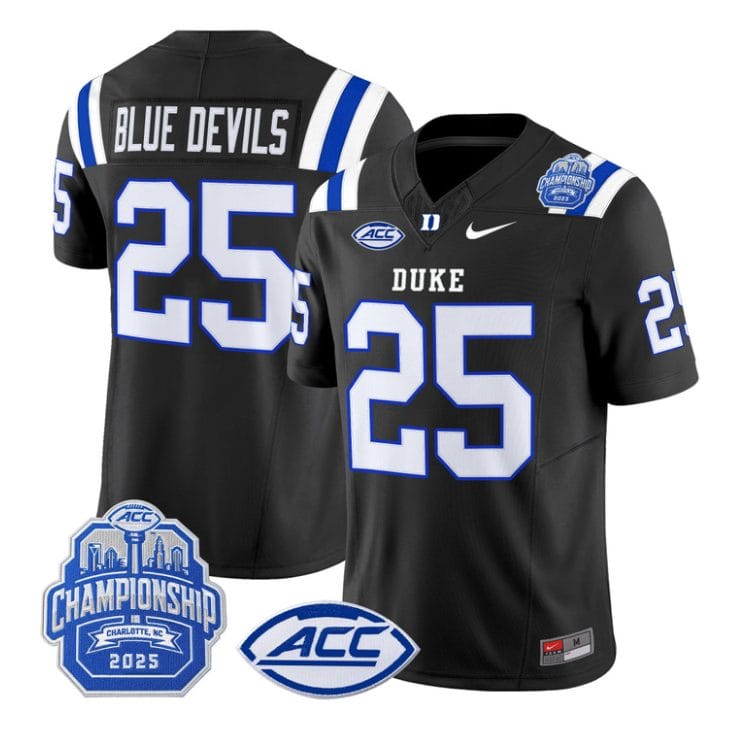 Alternative view of Blue Devils Jersey #25 Duke Blue Devils 2025 ACC Championship Stitched