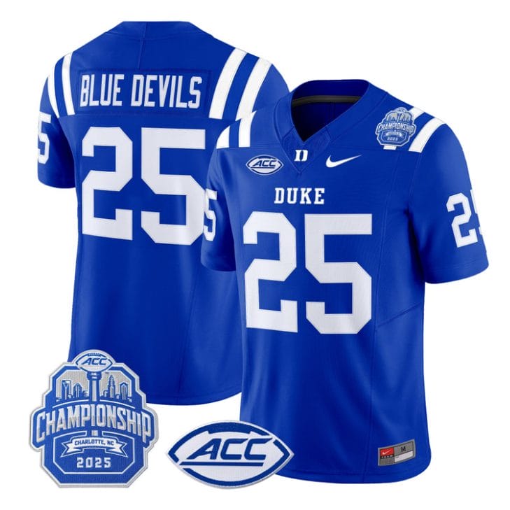 Blue Devils Jersey #25 Duke Blue Devils 2025 ACC Championship Stitched - Image 4