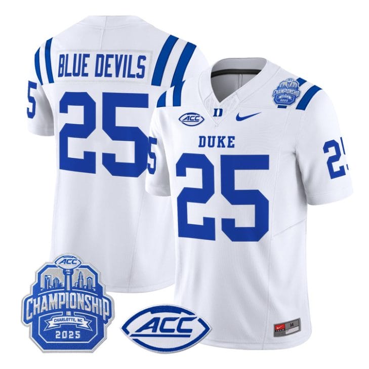 Blue Devils Jersey #25 Duke Blue Devils 2025 ACC Championship Stitched - Image 5
