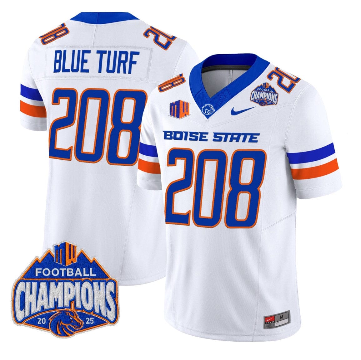 Blue Turf Jersey #208 Boise State Broncos 2025 Mountain West Champions - Image 5