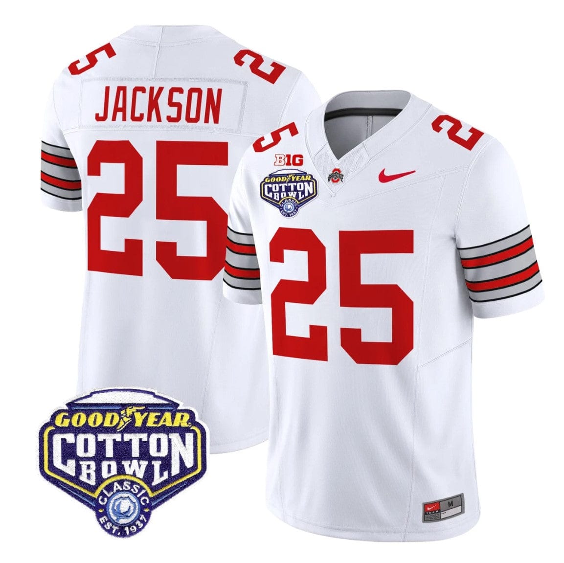 Bo Jackson Jersey #25 Ohio State Heritage Stripe 2025 Cotton Bowl Stitched - Image 4