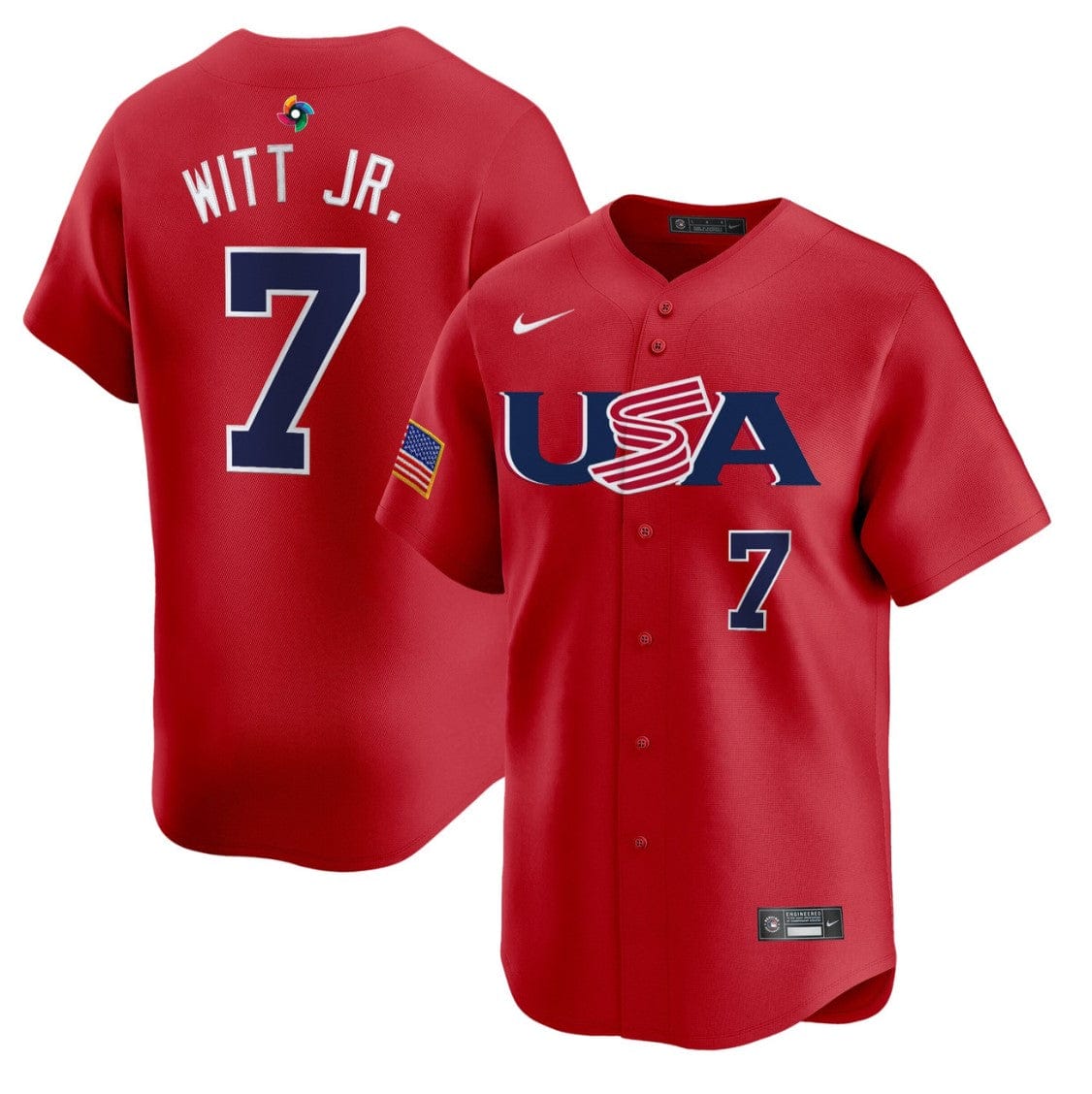 Alternative view of Bobby Witt Jr Jersey #7 Projected Team USA World Baseball Classic 2023 Style 2026 Roster