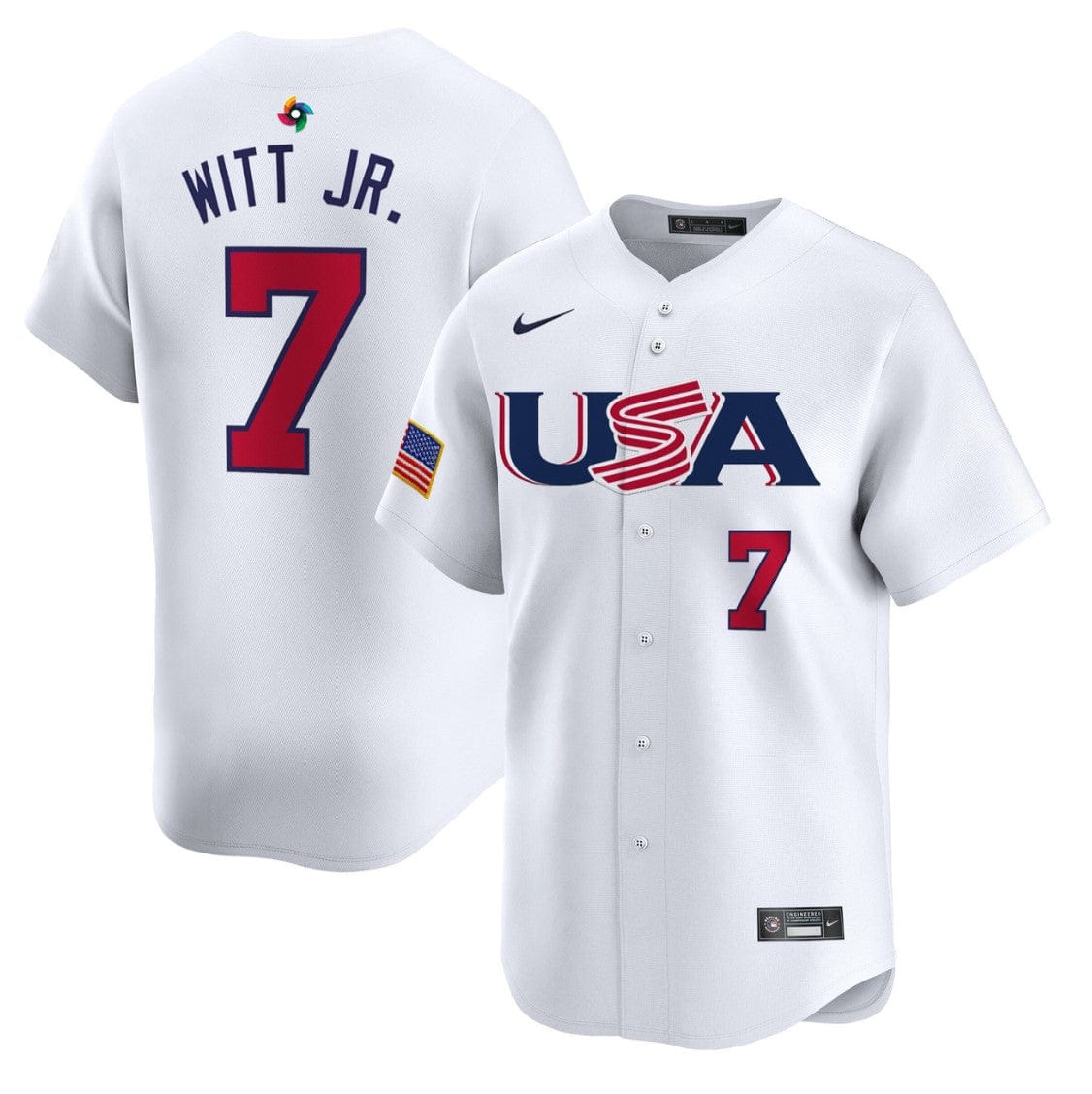 Bobby Witt Jr Jersey #7 Projected Team USA World Baseball Classic 2023 Style 2026 Roster - Image 3