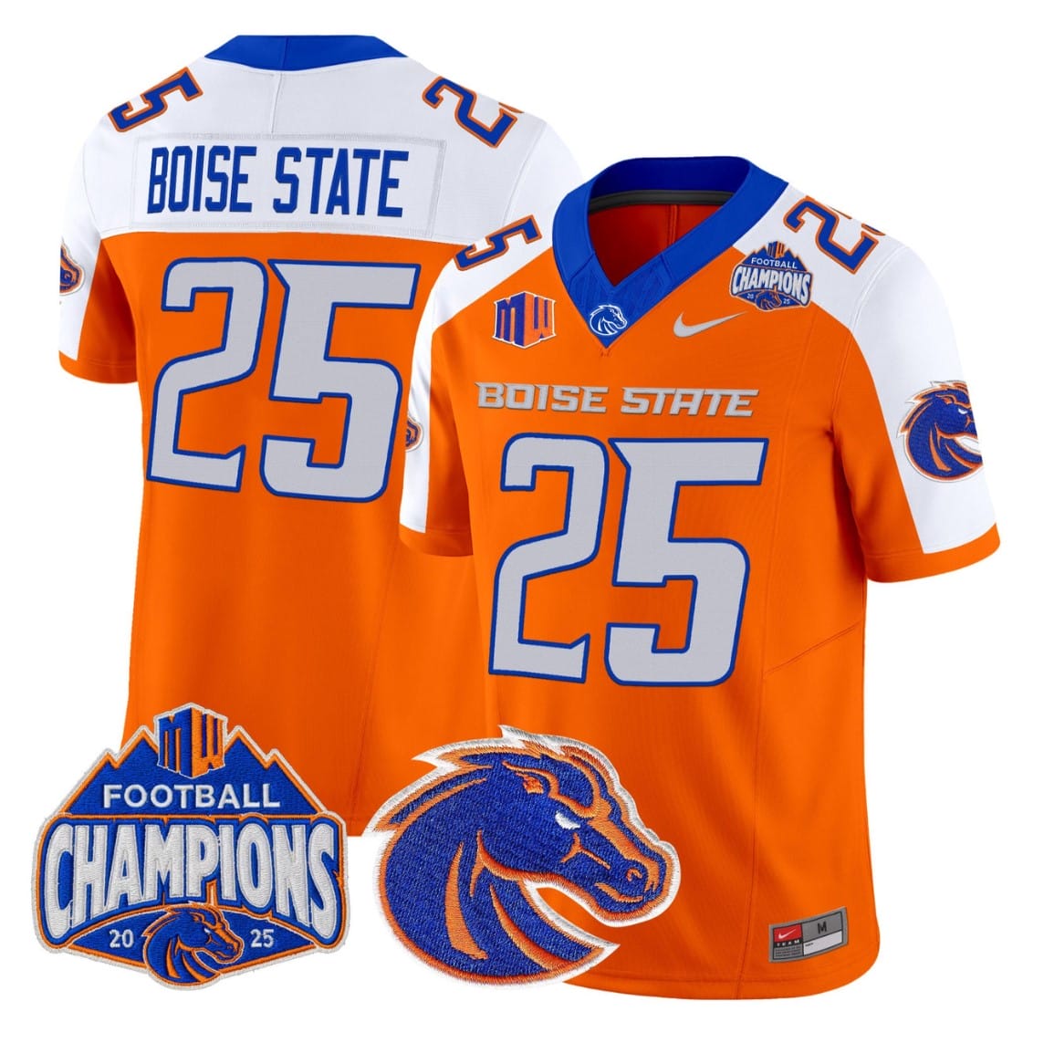Alternative view of Boise State Jersey #25 Boise State Broncos 2025 Mountain West Champions