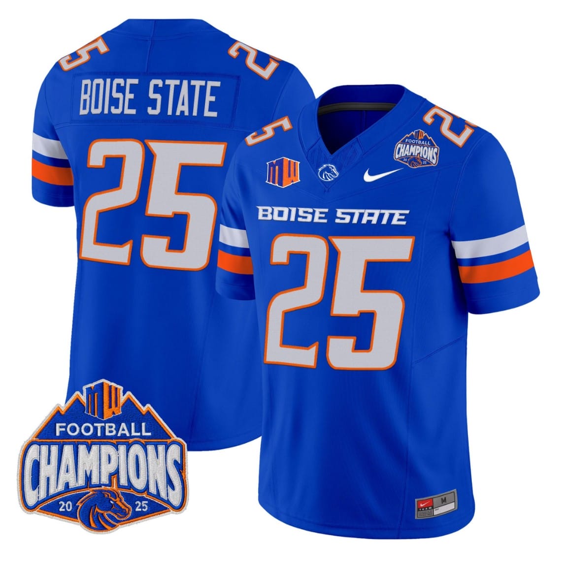 Boise State Jersey #25 Boise State Broncos 2025 Mountain West Champions - Image 4