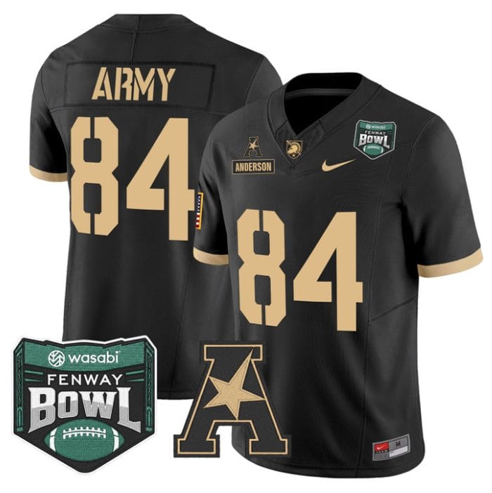 Alternative view of Brady Anderson Jersey #84 Army Black Knights 2025 Fenway Bowl Stitched