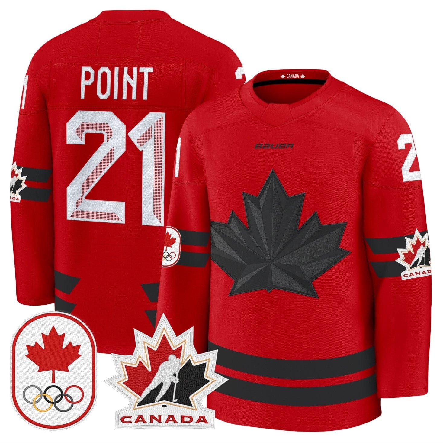 Alternative view of Brayden Point Jersey #21 Canada Olympic Premium Hockey Stitched