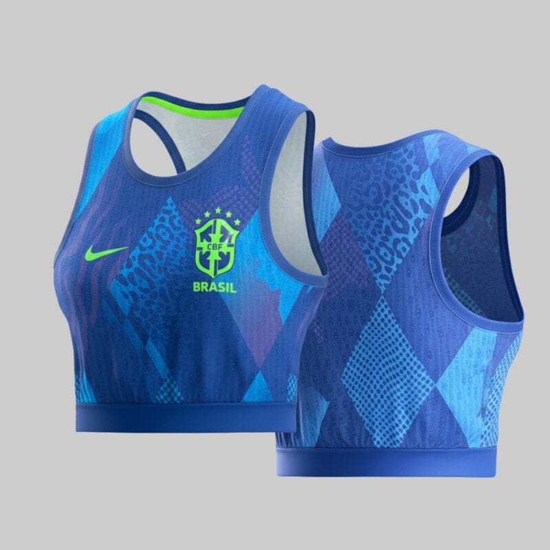 Brazil 2025-26 Crop Jersey Dynamic Fan Style Women’s Soccer Top – Blue