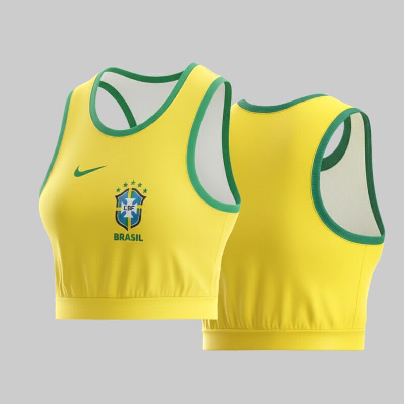 Brazil 2025-26 Crop Jersey Iconic Fan Style Women’s Sportwear – Yellow