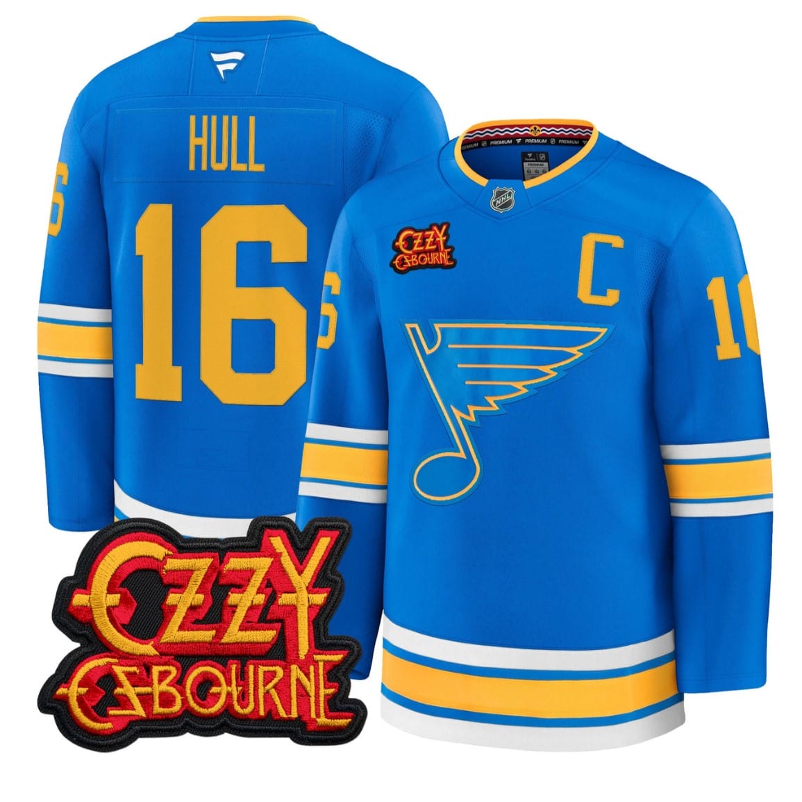 Alternative view of Brett Hull Jersey #16 St. Louis Blues Ozzy Osbourne Patch Stitched