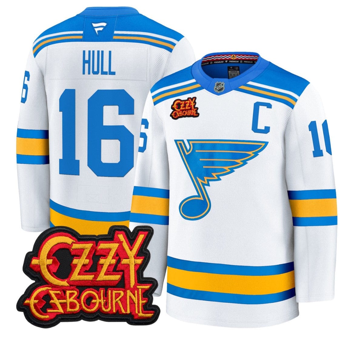 Brett Hull Jersey #16 St. Louis Blues Ozzy Osbourne Patch Stitched - Image 3