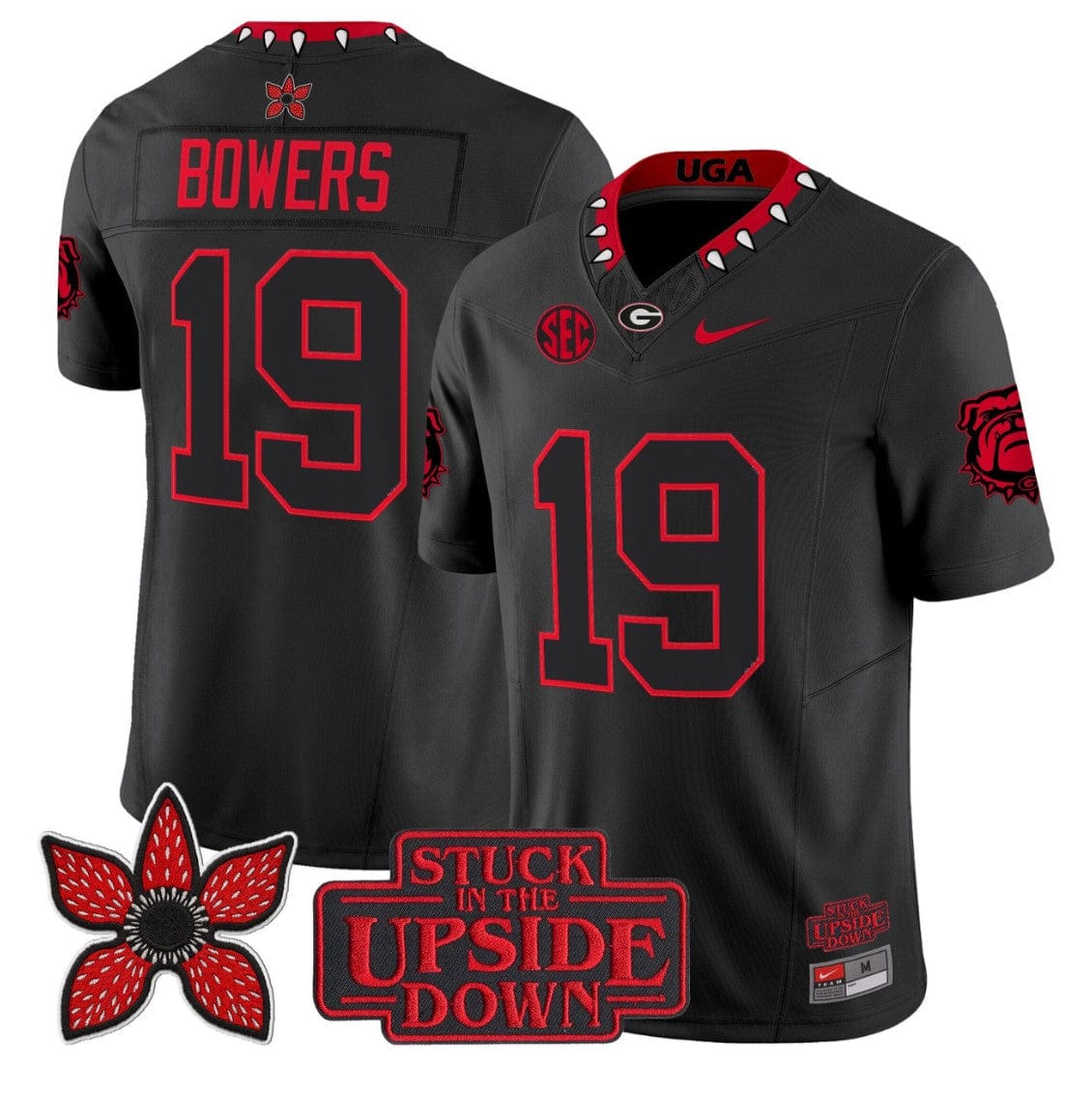 Brock Bowers Jersey #19 Georgia Bulldogs Stranger Things Edition Vapor Stitched