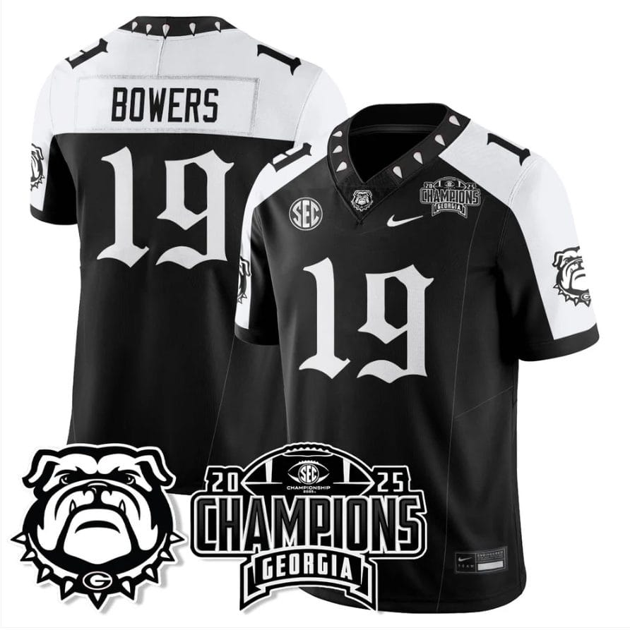 Brock Bowers Jersey #19 Georgia Bulldogs Gothic SEC Football Champions