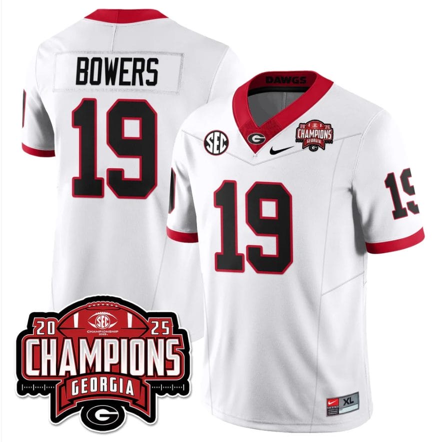 Brock Bowers Jersey #19 Georgia Bulldogs SEC Champions Patch Stitched - Image 5