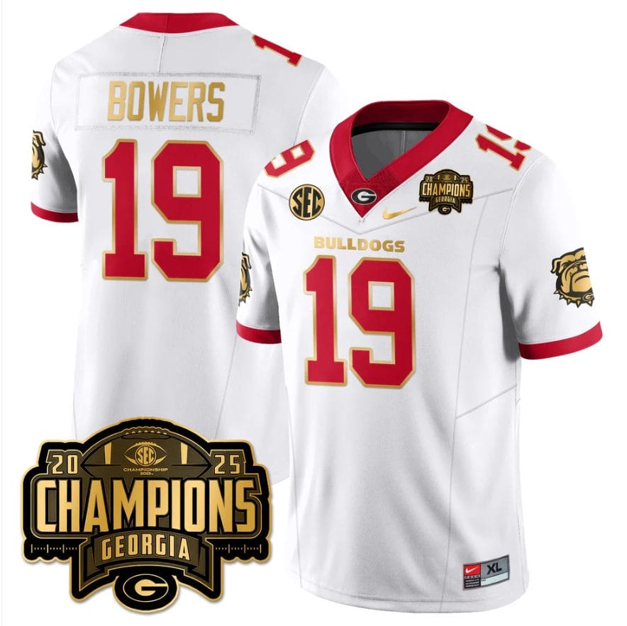 Brock Bowers Jersey #19 Georgia Bulldogs SEC Champions Patch Stitched - Image 4