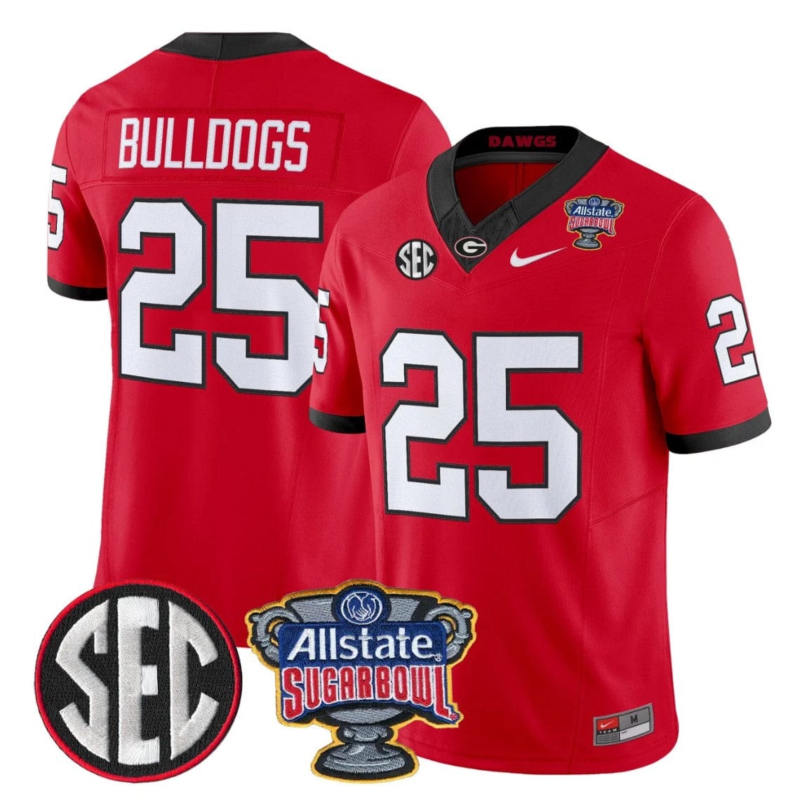 Bulldogs Jersey #25 Georgia Bulldogs Sugar Bowl Patch Limited Stitched - Image 4