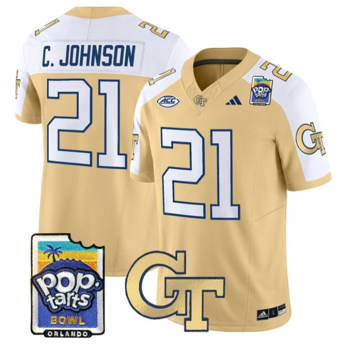 Calvin Johnson Jersey #21 Georgia Tech Jackets Pop-Tarts Bowl Stitched