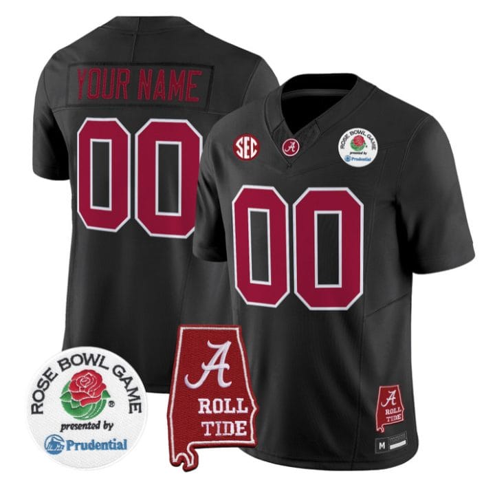 Custom Alabama Crimson Tide Jersey 2026 Rose Bowl Patch Stitched - Image 2