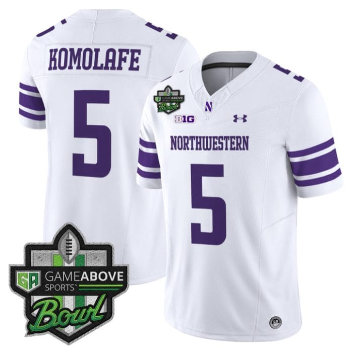 Caleb Komolafe Jersey #5 Northwestern Wildcats 2025 GameAbove Sports Bowl - Image 3