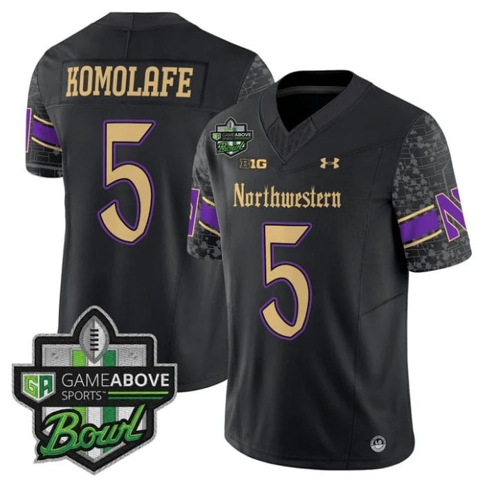 Caleb Komolafe Jersey #5 Northwestern Wildcats 2025 GameAbove Sports Bowl