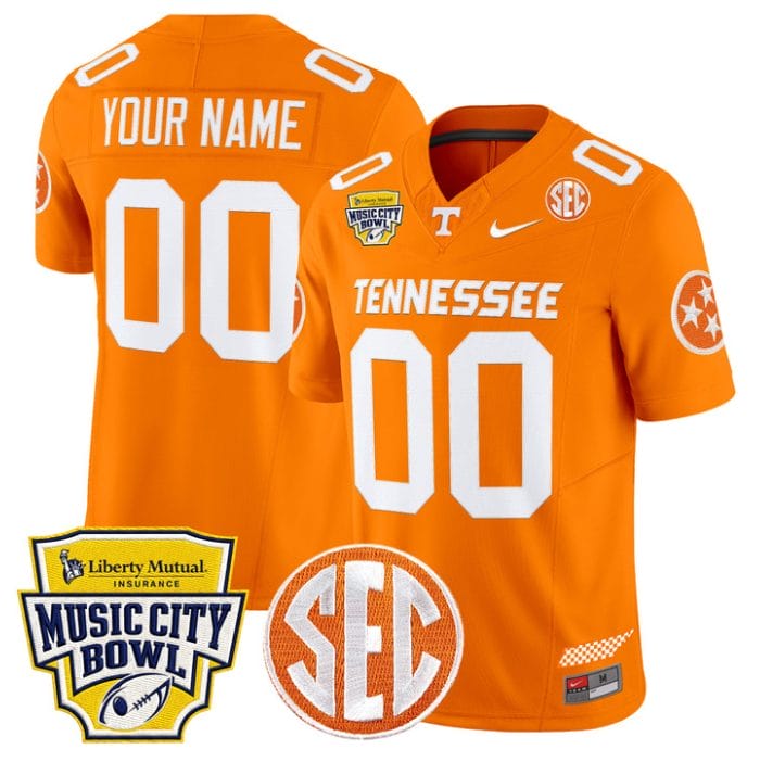 Custom Tennessee Volunteers Jersey 2025 Music City Bowl Vapor Limited - Image 4