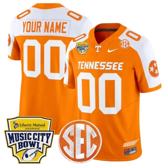 Custom Tennessee Volunteers Jersey 2025 Music City Bowl Vapor Limited - Image 3
