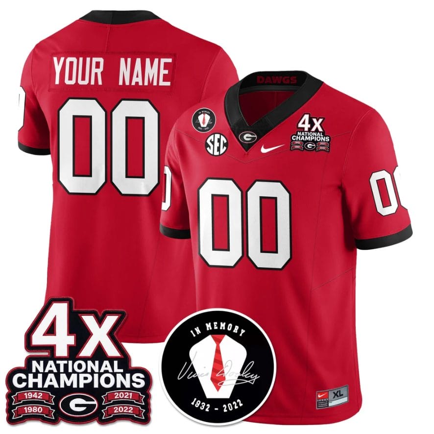 Custom Georgia Bulldogs Jersey 4x-Time National Champions Stitched - Image 4