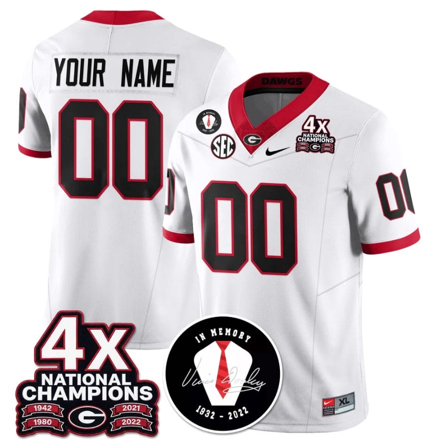 Custom Georgia Bulldogs Jersey 4x-Time National Champions Stitched - Image 5