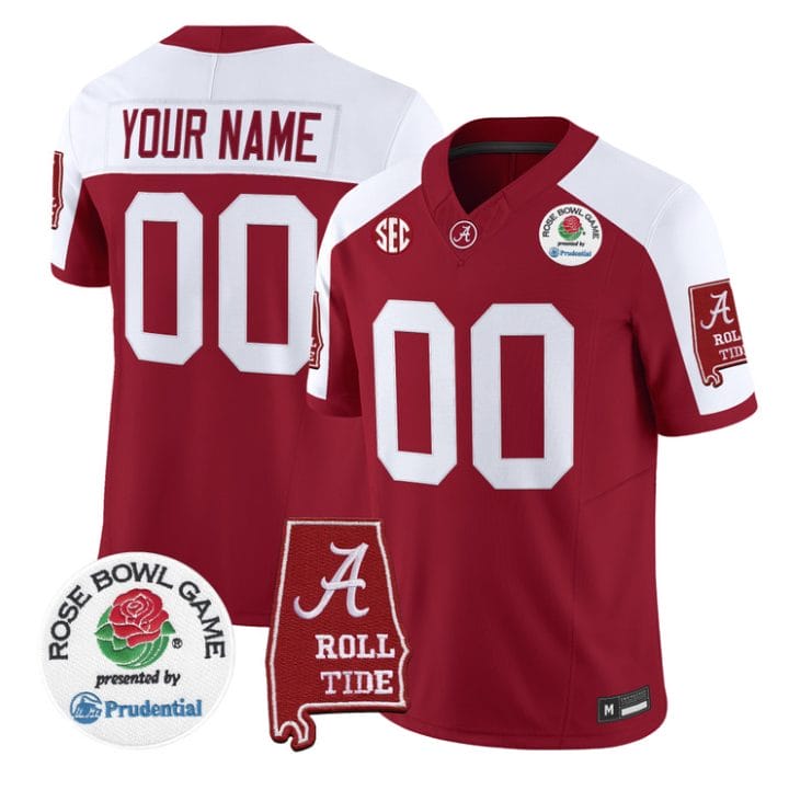 Custom Alabama Crimson Tide Jersey 2026 Rose Bowl Patch Stitched - Image 4