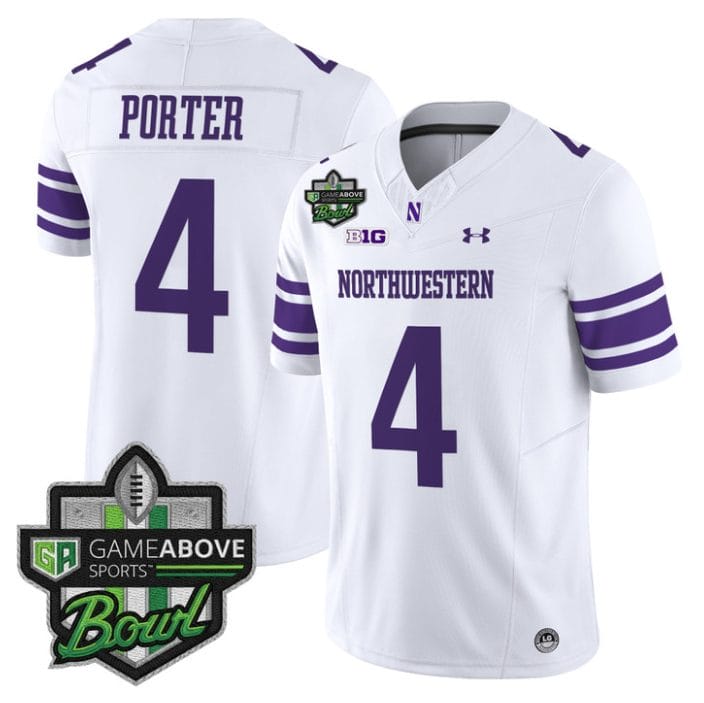 Cam Porter Jersey #4 Northwestern Wildcats 2025 GameAbove Sports Bowl - Image 3