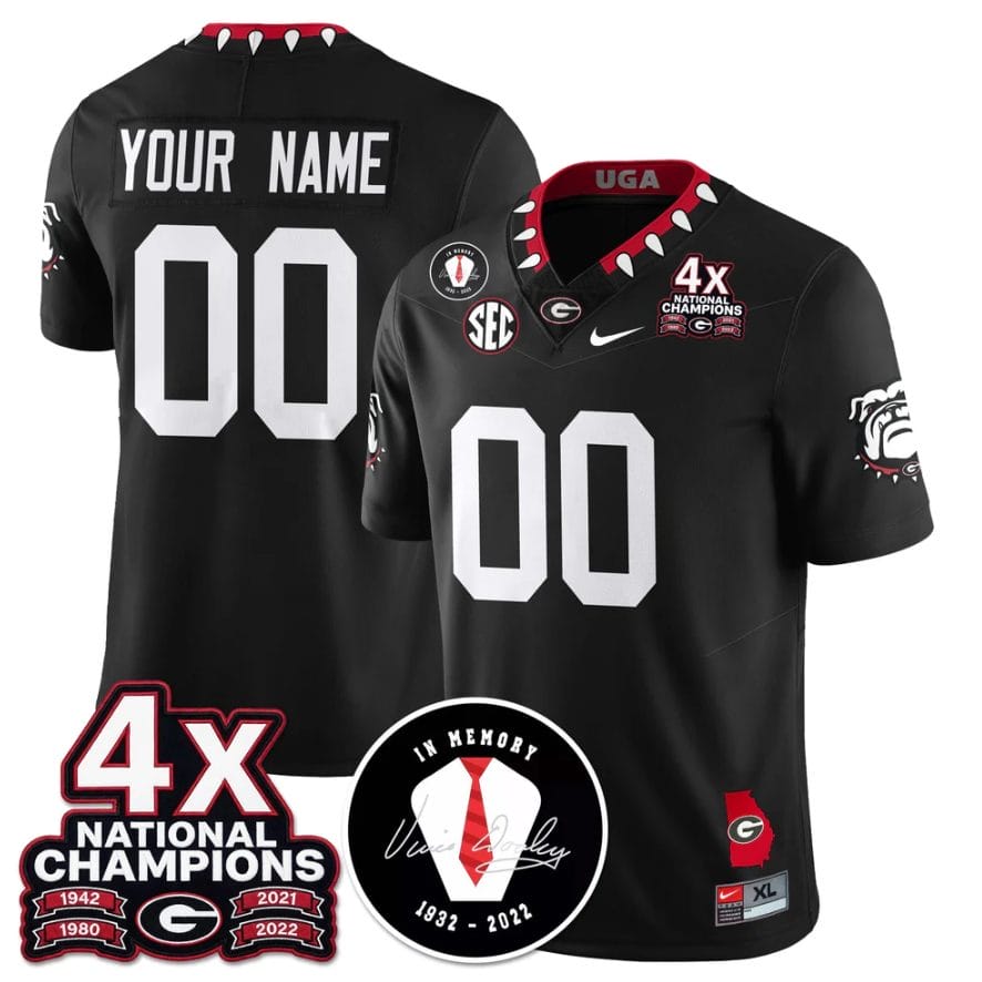 Custom Georgia Bulldogs Jersey 4x-Time National Champions Stitched - Image 2