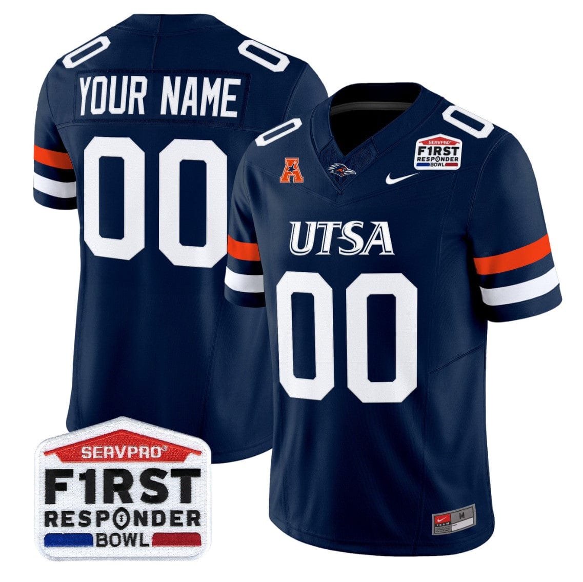 Alternative view of Custom UTSA Roadrunners Jersey 2025 First Responder Bowl Stitched
