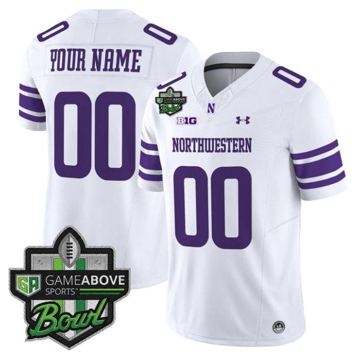 Custom Northwestern Wildcats Jersey 2025 GameAbove Sports Bowl Stitched - Image 3